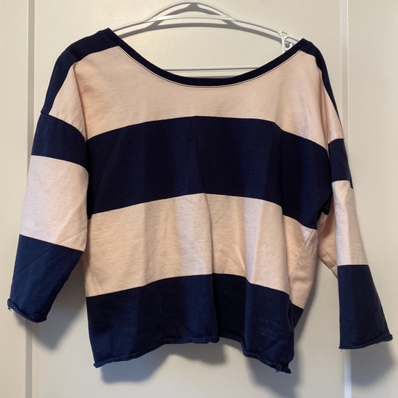 Striped Open Back Shirt - Picture 2 of 2